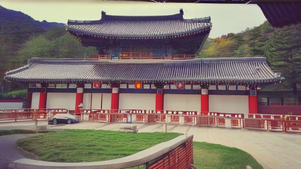 햇살이 비치는 한국의 아침, 창가에 앉아 컵을 들고 환하게 웃고 있는 20대 한국 여성