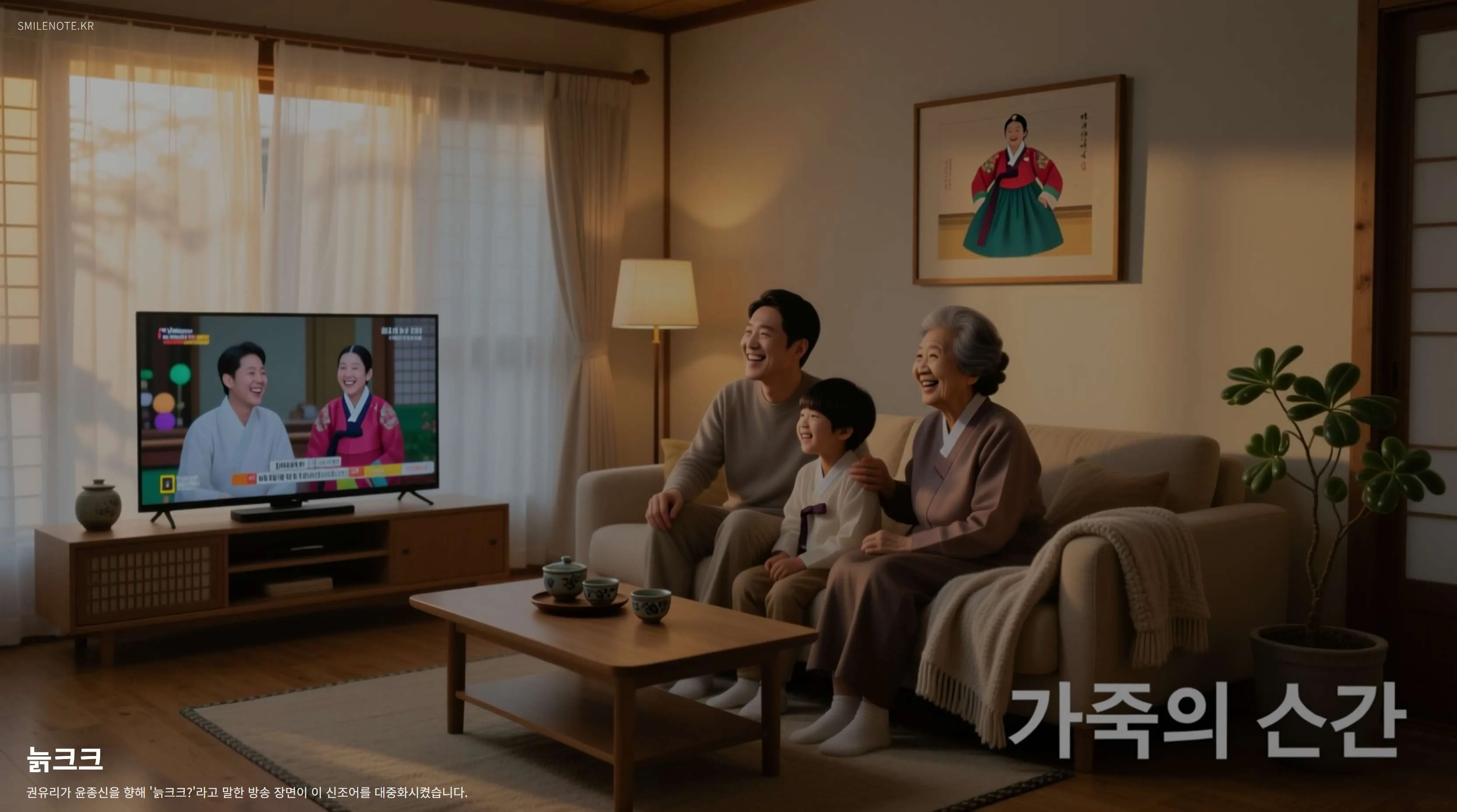 해피투게더 방송을 시청하는 한국인